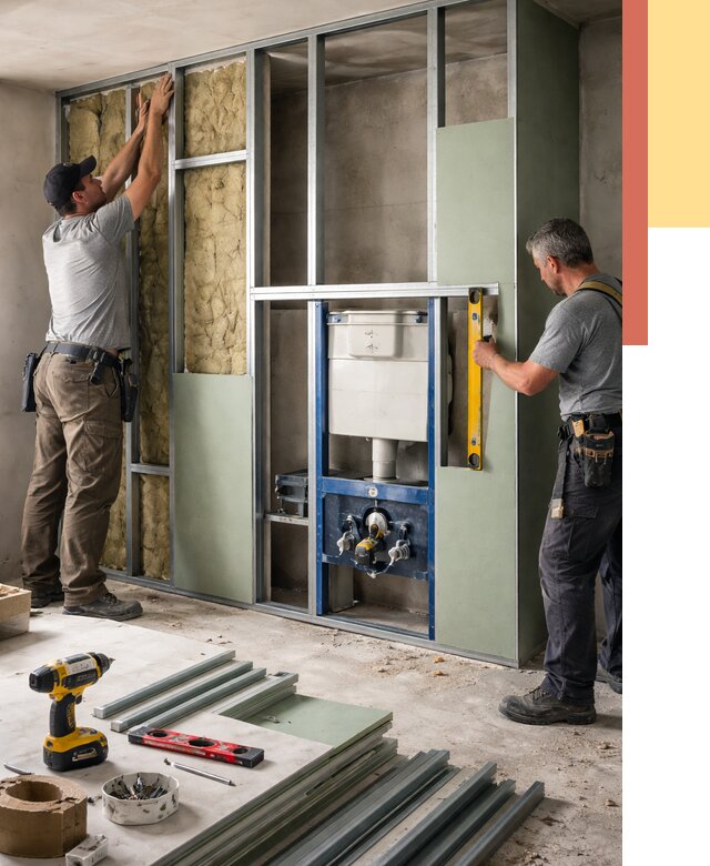 Установка сантехнических перегородок в Лянторе от 8701 руб. | ОТДЕЛОЧНИК-Лнт