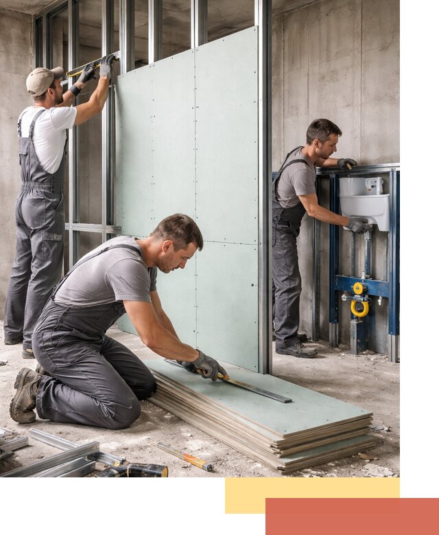 Монтаж и ремонт сантехнических перегородок в Лянторе