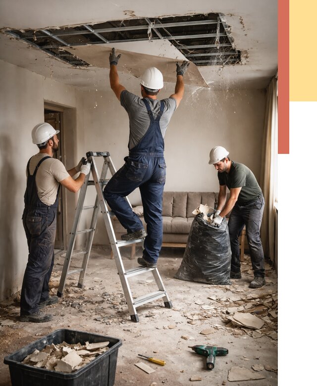 Демонтаж гипсокартонного потолка в Лянторе от 430 руб. за м2 — ОТДЕЛОЧНИК-Лнт