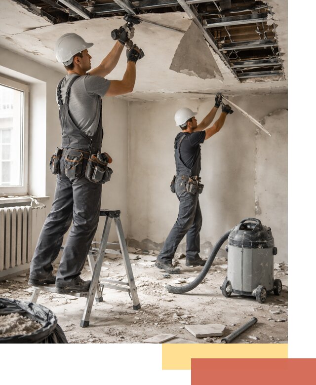 Демонтаж гипсокартонного потолка в Лянторе быстро и аккуратно