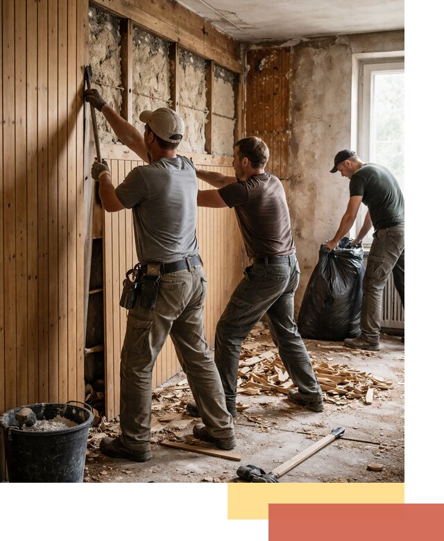 Демонтаж вагонки и вывоз материалов в Лянторе