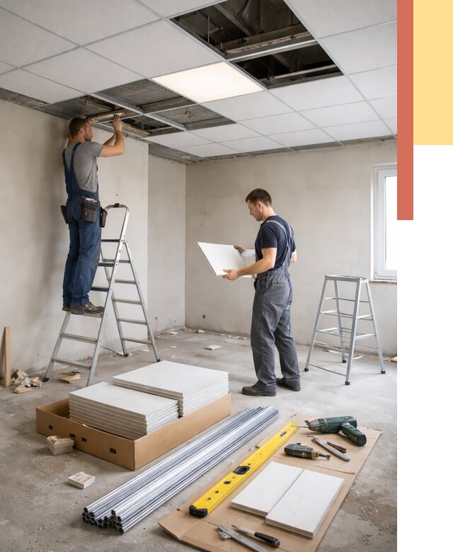 Монтаж потолка армстронг в Лянторе от 4607 руб/м2 — быстрая установка под ключ | ОТДЕЛОЧНИК-Лнт