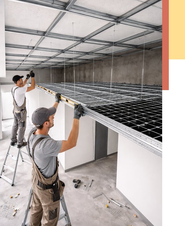 Монтаж потолка грильято в Лянторе от 461 руб./м² — быстрая сборка под ключ | ОТДЕЛОЧНИК-Лнт