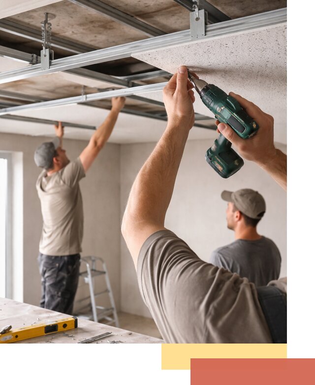 Монтаж акустического потолка в Лянторе под ключ