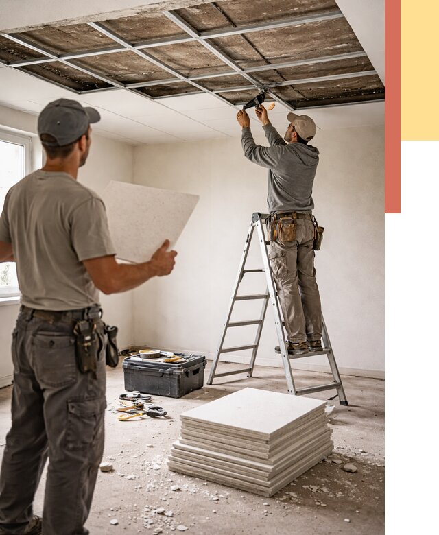 Замена плит подвесного потолка в Лянторе от 1791 руб. быстро и недорого | ОТДЕЛОЧНИК-Лнт