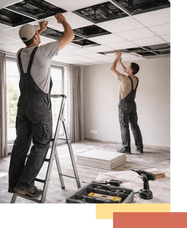 Замена плит подвесного потолка в Лянторе быстро и качественно