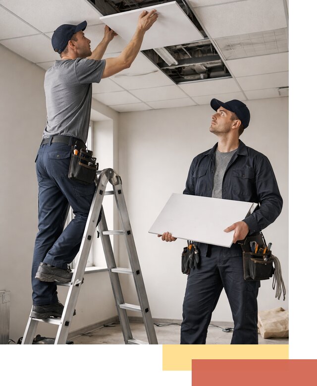 Обслуживание подвесного потолка в Лянторе — ремонт и чистка