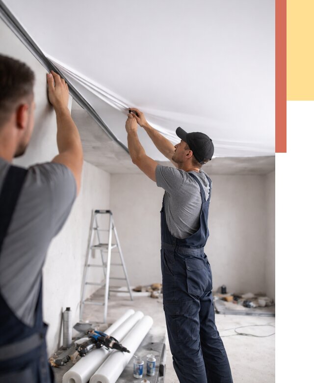 Монтаж матового натяжного потолка в Лянторе от 4607 руб./м² — быстро и недорого | ОТДЕЛОЧНИК-Лнт