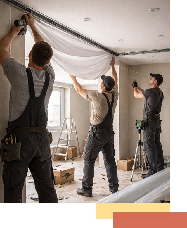 Монтаж парящего натяжного потолка под ключ в Лянторе