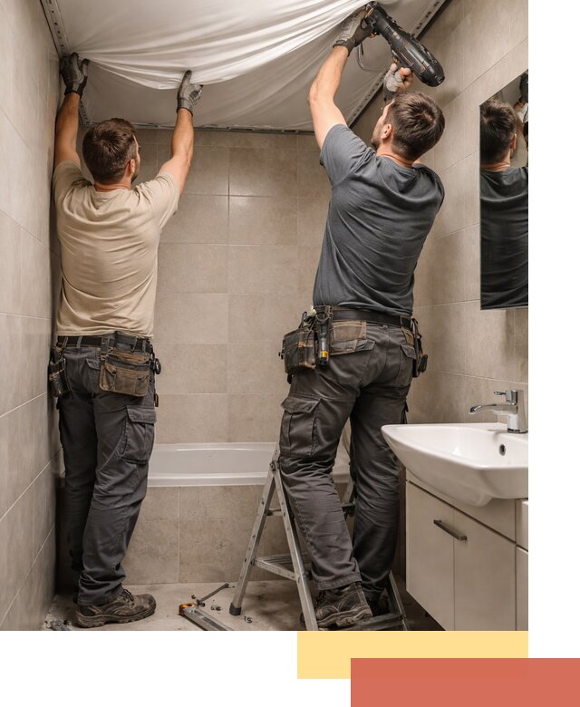 Монтаж натяжного потолка в ванной в Лянторе быстро и качественно