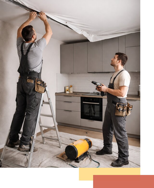 Монтаж натяжного потолка на кухне в Лянторе