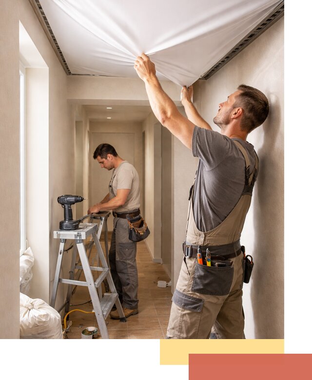 Монтаж натяжного потолка в прихожей в Лянторе