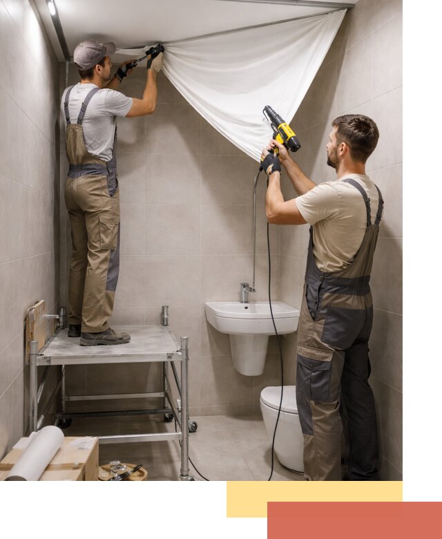 Монтаж натяжного потолка в санузле в Лянторе