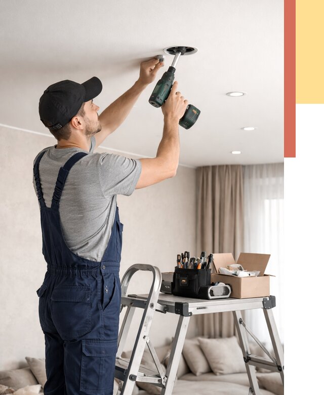 Установка и монтаж точечных светильников в натяжной потолок в Лянторе от 1843 руб. | ОТДЕЛОЧНИК-Лнт