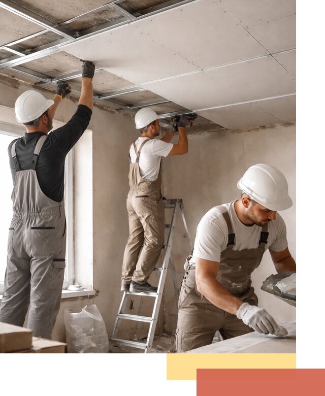 Одноуровневый потолок из гипсокартона в Лянторе — монтаж и отделка