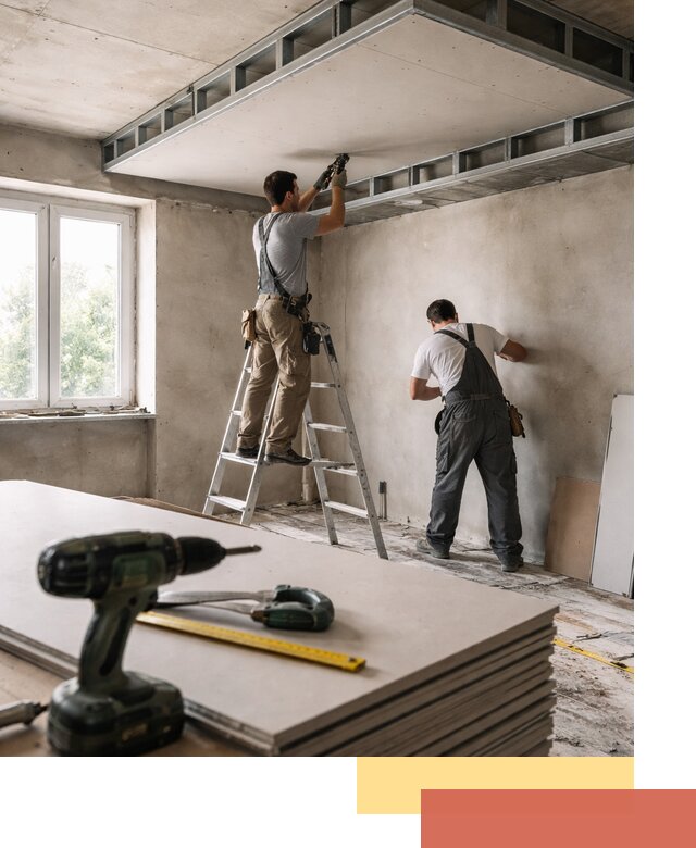 Двухуровневый потолок из гипсокартона в Лянторе