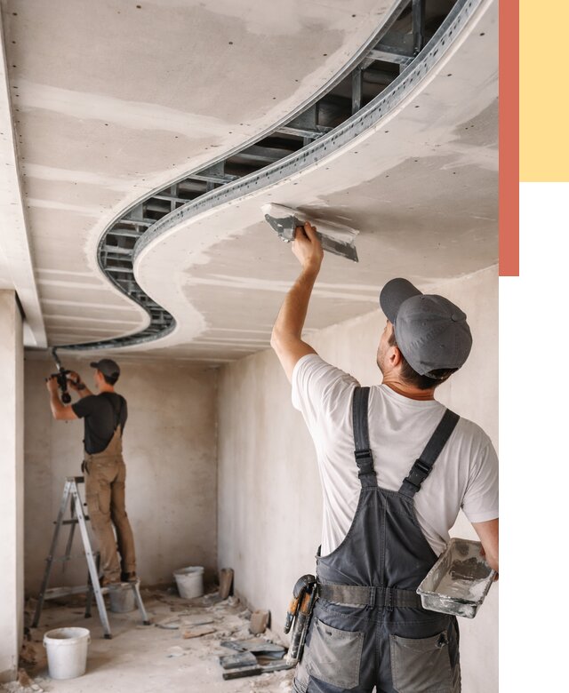 Криволинейный потолок из гипсокартона в Лянторе от 2150 руб./м2 | ОТДЕЛОЧНИК-Лнт