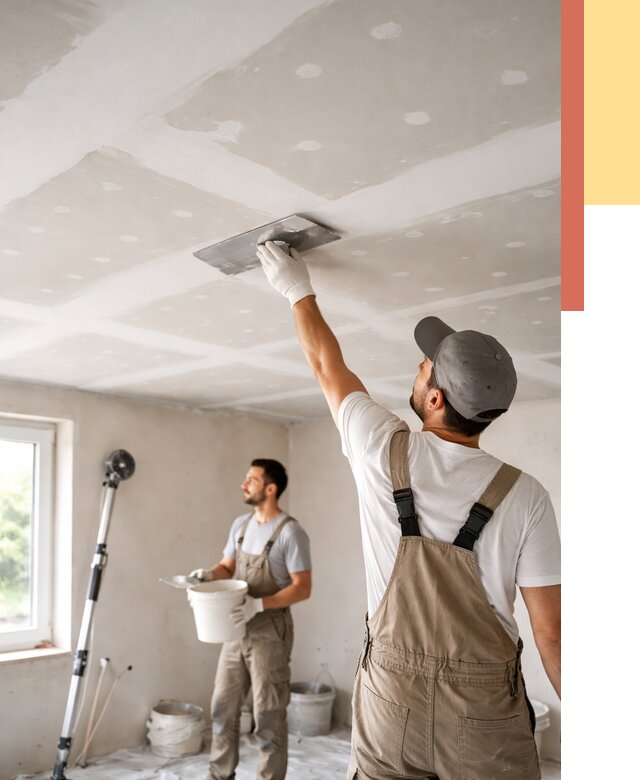 Шпаклевка потолка из гипсокартона в Лянторе от 3276 руб./м2 — услуги под ключ | ОТДЕЛОЧНИК-Лнт