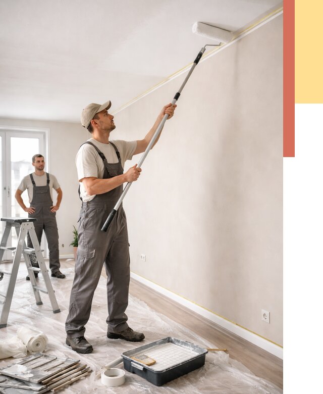 Покраска потолка из гипсокартона в Лянторе от 4607 руб./м2 — услуги под ключ | ОТДЕЛОЧНИК-Лнт