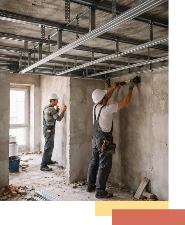 Монтаж каркаса потолка из профильного профиля в Лянторе