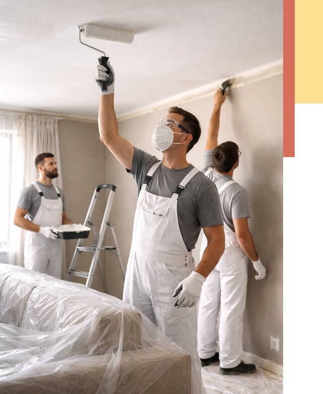 Покраска потолка водоэмельсионной краской в Лянторе от 2252 руб/м² — услуги под ключ | ОТДЕЛОЧНИК-Лнт