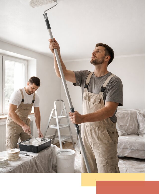 Покраска потолка водоэмульсионной краской в Лянторе