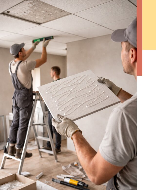 Монтаж потолочной плитки в Лянторе от 4607 руб. — быстро и недорого | ОТДЕЛОЧНИК-Лнт