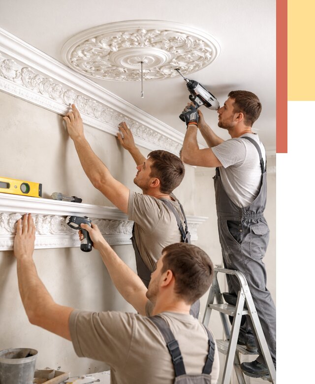 Монтаж лепнины на потолок в Лянторе от 3276 руб. быстро и недорого | ОТДЕЛОЧНИК-Лнт