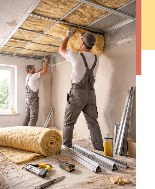 Утепление потолка в Лянторе от 7371 руб/м2 — недорого, быстро, под ключ | ОТДЕЛОЧНИК-Лнт