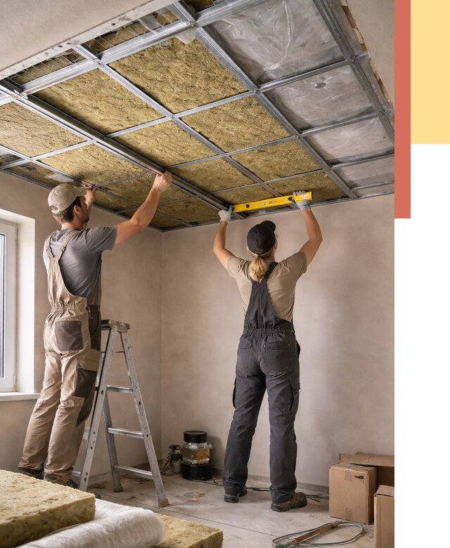 Шумоизоляция потолка в Лянторе от 1280 руб. под ключ — услуги ОТДЕЛОЧНИК-Лнт