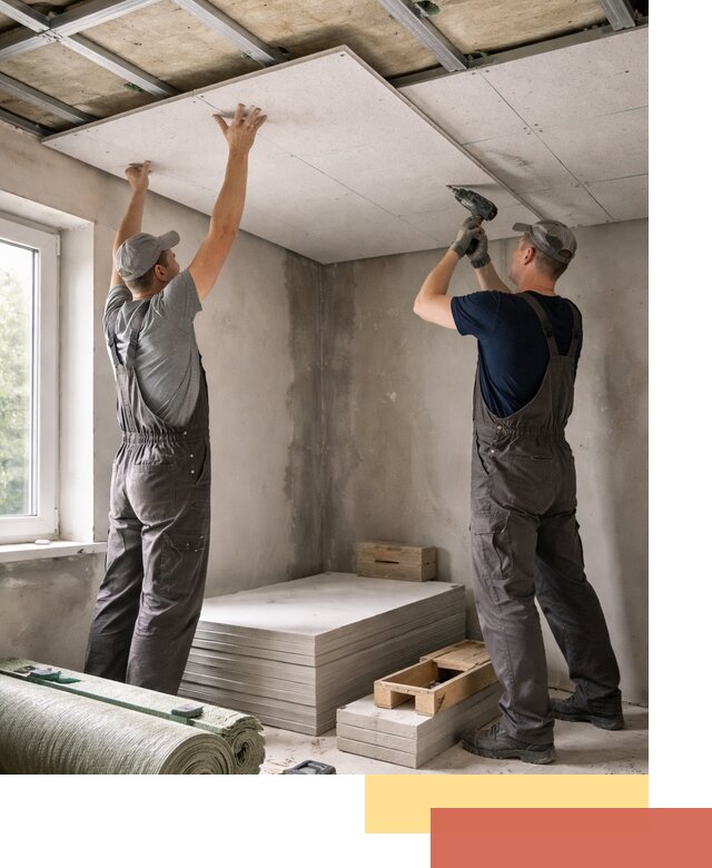 Шумоизоляция потолка панелями ЗИПС в Лянторе